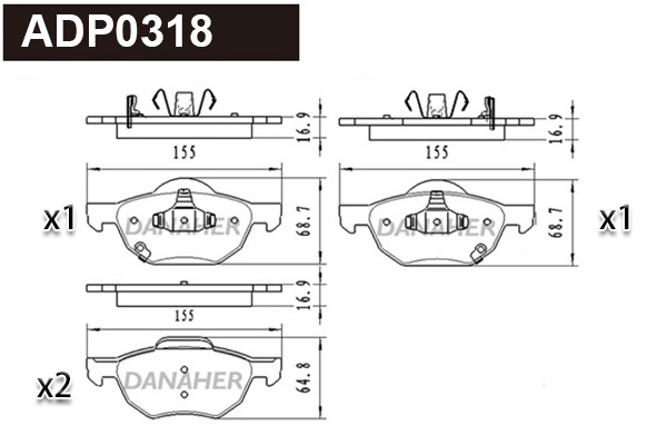 Brake Pad Set, disc brake (ADP0318)