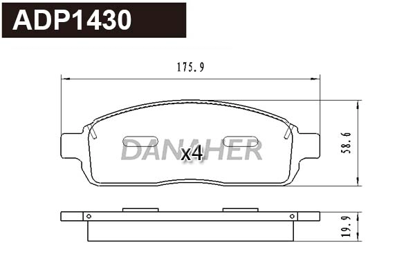 Brake Pad Set, disc brake (ADP1430)