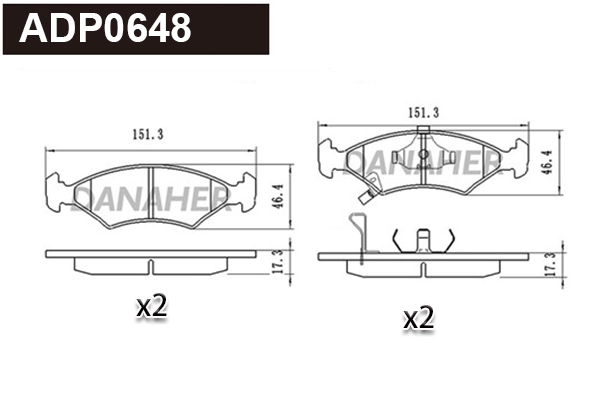 Brake Pad Set, disc brake (ADP0648)