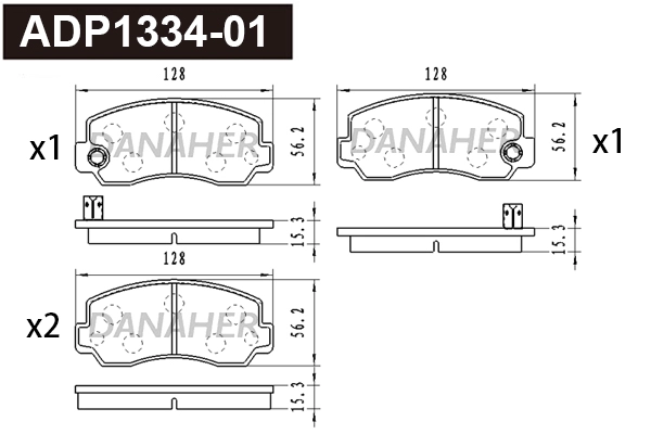 Brake Pad Set, disc brake (ADP1334-01)