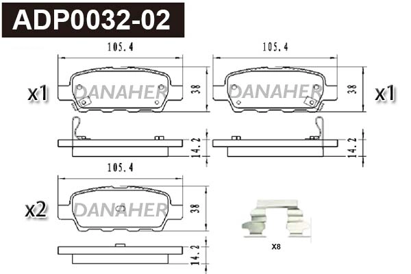 Brake Pad Set, disc brake (ADP0032-02)