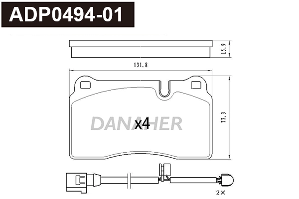 Brake Pad Set, disc brake (ADP0494-01)