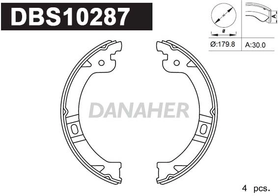 Brake Shoe Set, parking brake (DBS10287)