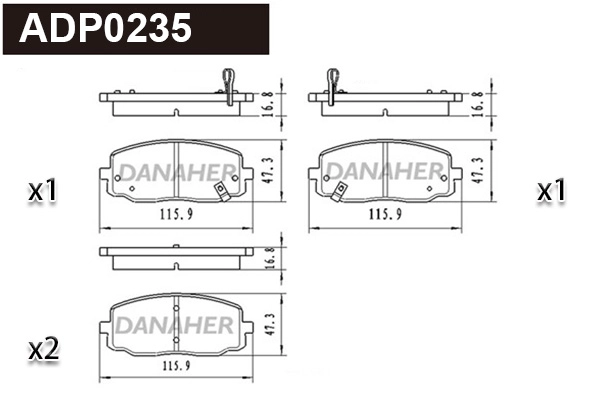 Brake Pad Set, disc brake (ADP0235)