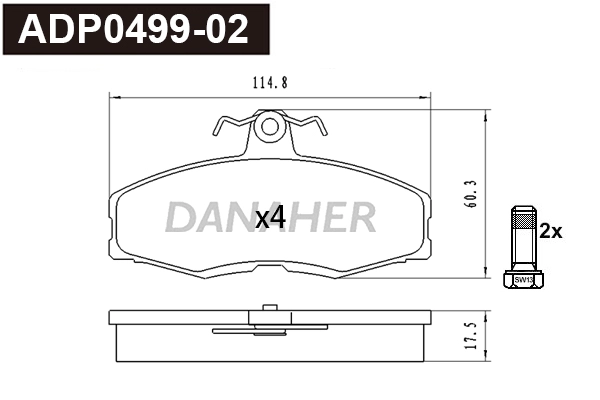 Brake Pad Set, disc brake (ADP0499-02)