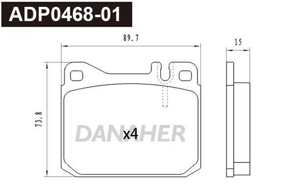 Brake Pad Set, disc brake (ADP0468-01)