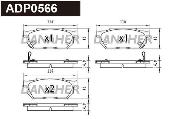 Brake Pad Set, disc brake (ADP0566)
