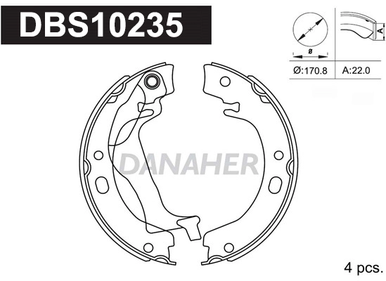 Brake Shoe Set, parking brake (DBS10235)