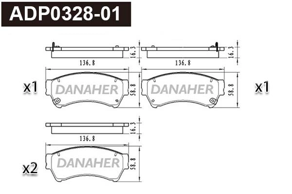 Brake Pad Set, disc brake (ADP0328-01)