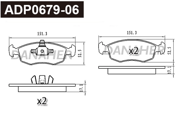 Brake Pad Set, disc brake (ADP0679-06)