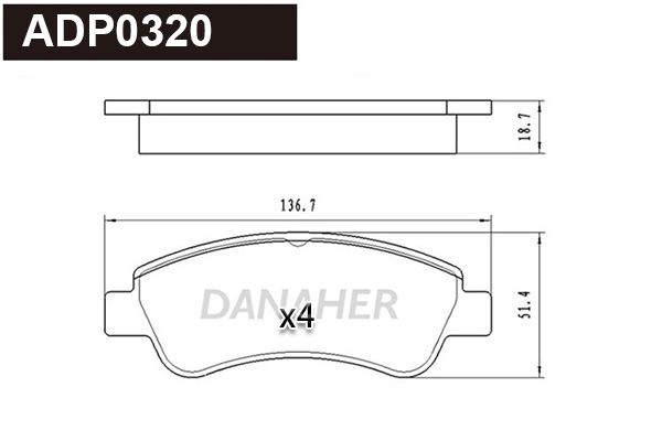 Brake Pad Set, disc brake (ADP0320)