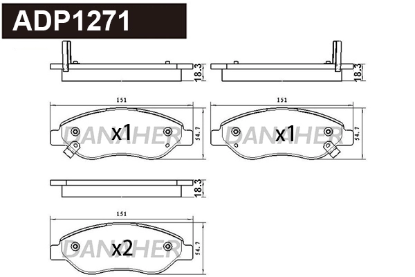 Brake Pad Set, disc brake (ADP1271)