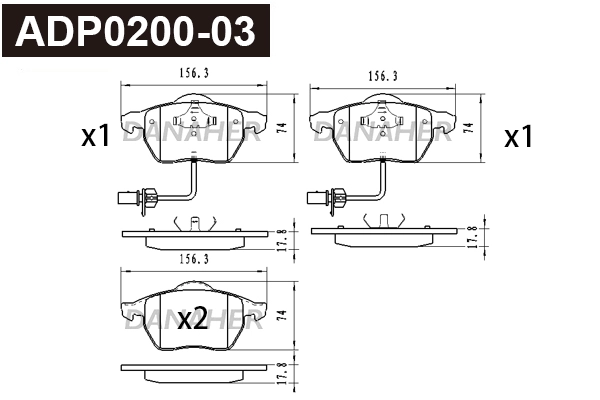 Brake Pad Set, disc brake (ADP0200-03)