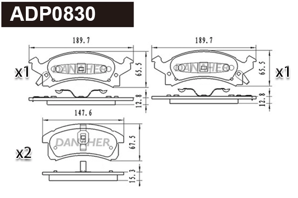 Brake Pad Set, disc brake (ADP0830)