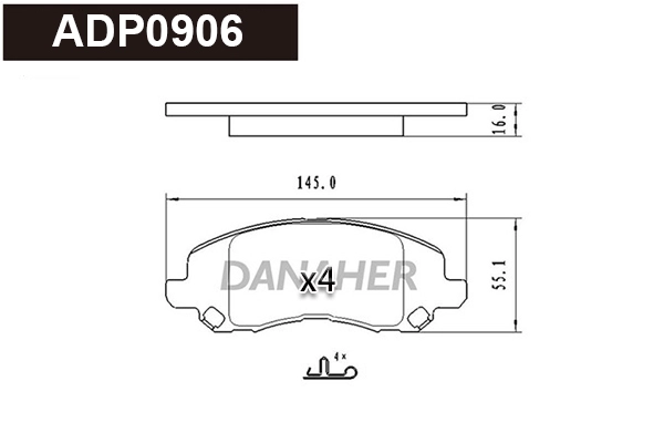 Brake Pad Set, disc brake (ADP0906)