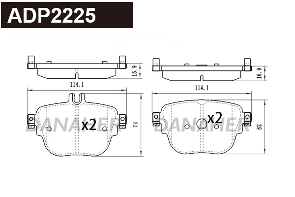 Brake Pad Set, disc brake (ADP2225)