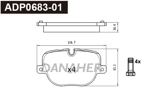 Brake Pad Set, disc brake (ADP0683-01)