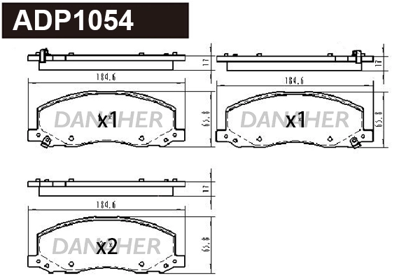 Brake Pad Set, disc brake (ADP1054)