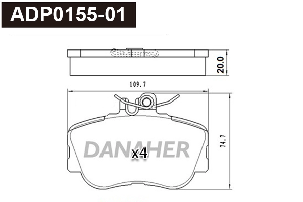 Brake Pad Set, disc brake (ADP0155-01)