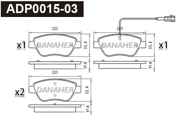 Brake Pad Set, disc brake (ADP0015-03)