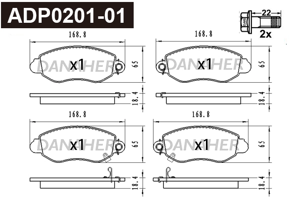 Brake Pad Set, disc brake (ADP0201-01)