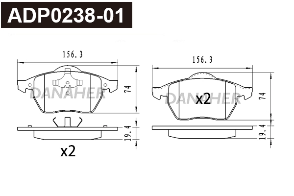 Brake Pad Set, disc brake (ADP0238-01)