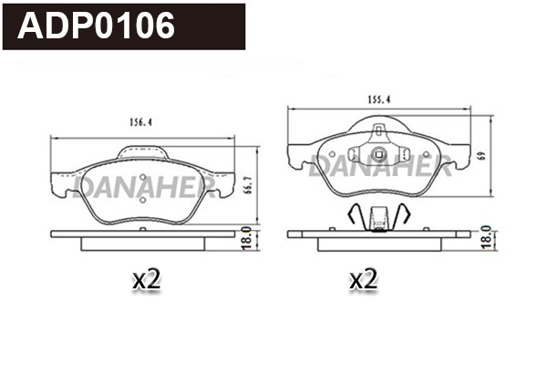 Brake Pad Set, disc brake (ADP0106)