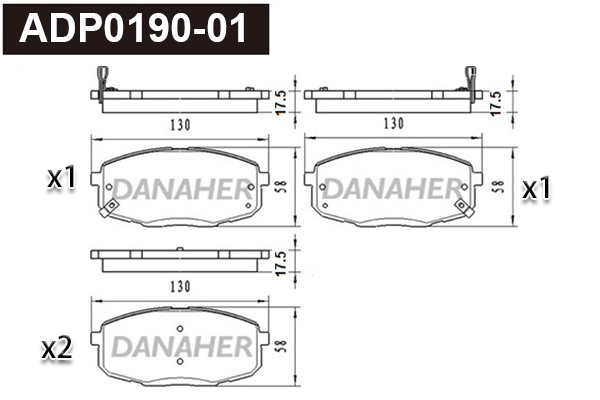Brake Pad Set, disc brake (ADP0190-01)