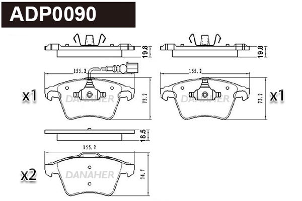 Brake Pad Set, disc brake (ADP0090)
