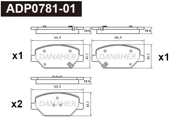 Brake Pad Set, disc brake (ADP0781-01)