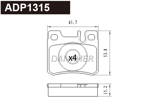 Brake Pad Set, disc brake (ADP1315)