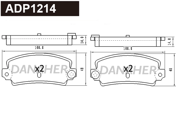 Brake Pad Set, disc brake (ADP1214)