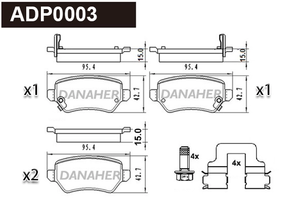 Brake Pad Set, disc brake (ADP0003)