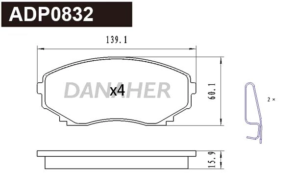 Brake Pad Set, disc brake (ADP0832)