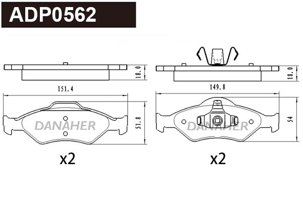 Brake Pad Set, disc brake (ADP0562)