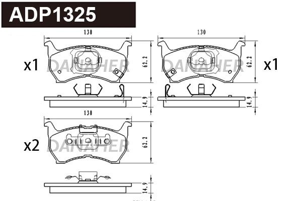 Brake Pad Set, disc brake (ADP1325)