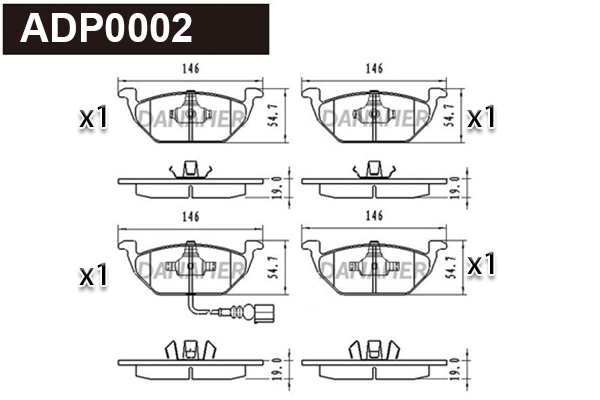 Brake Pad Set, disc brake (ADP0002)