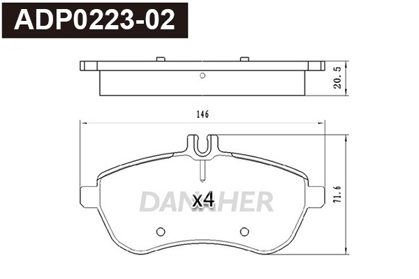 Brake Pad Set, disc brake (ADP0223-02)
