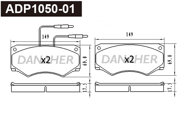 Brake Pad Set, disc brake (ADP1050-01)