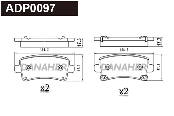 Brake Pad Set, disc brake (ADP0097)