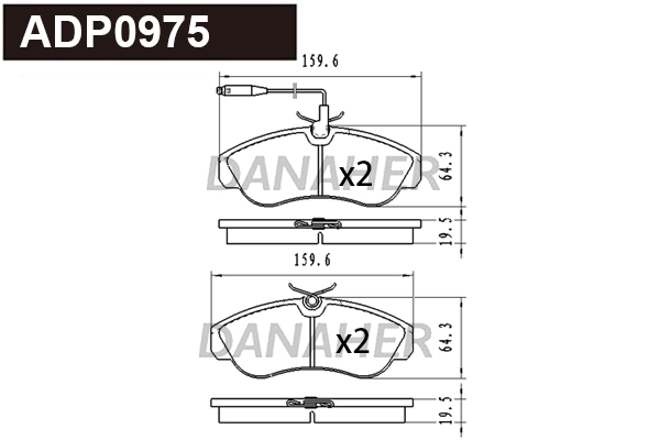 Brake Pad Set, disc brake (ADP0975)