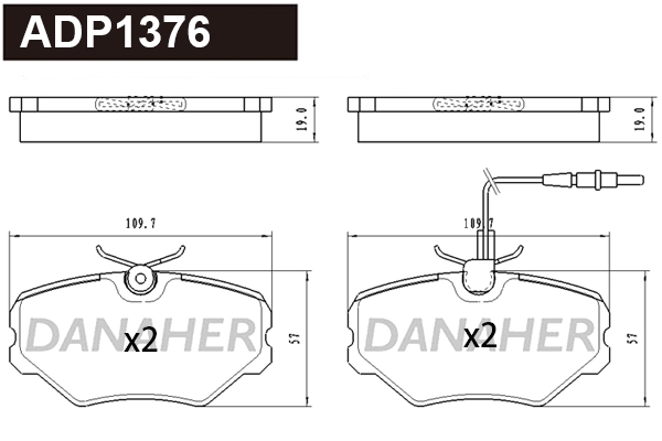 Brake Pad Set, disc brake (ADP1376)