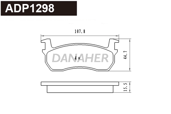 Brake Pad Set, disc brake (ADP1298)