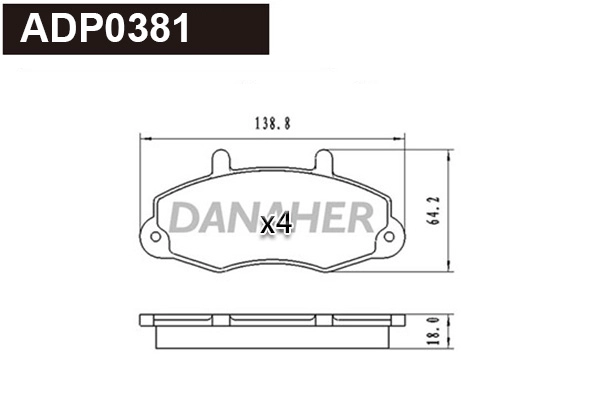 Brake Pad Set, disc brake (ADP0381)