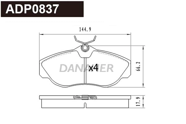 Brake Pad Set, disc brake (ADP0837)