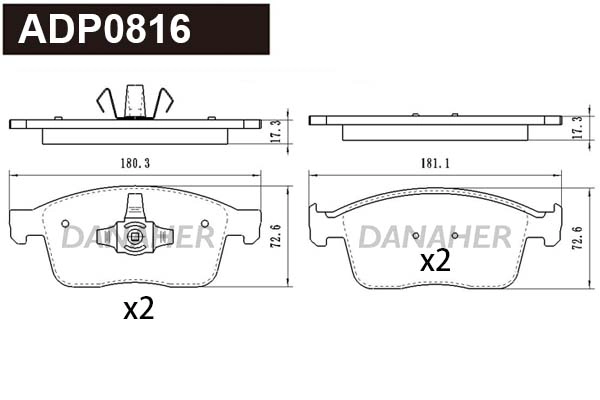 Brake Pad Set, disc brake (ADP0816)