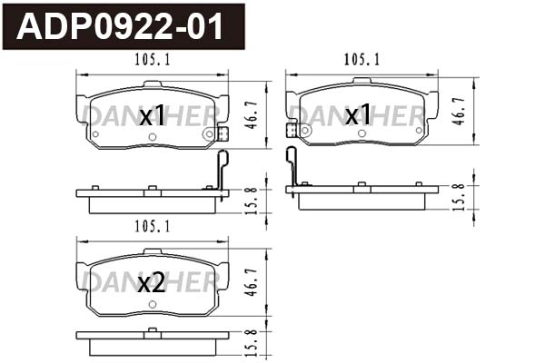 Brake Pad Set, disc brake (ADP0922-01)