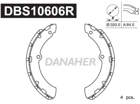 Brake Shoe Set (DBS10606R)
