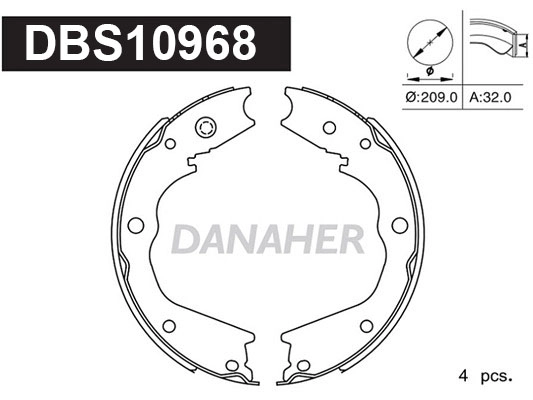 Brake Shoe Set, parking brake (DBS10968)