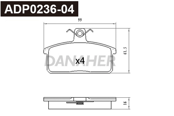 Brake Pad Set, disc brake (ADP0236-04)